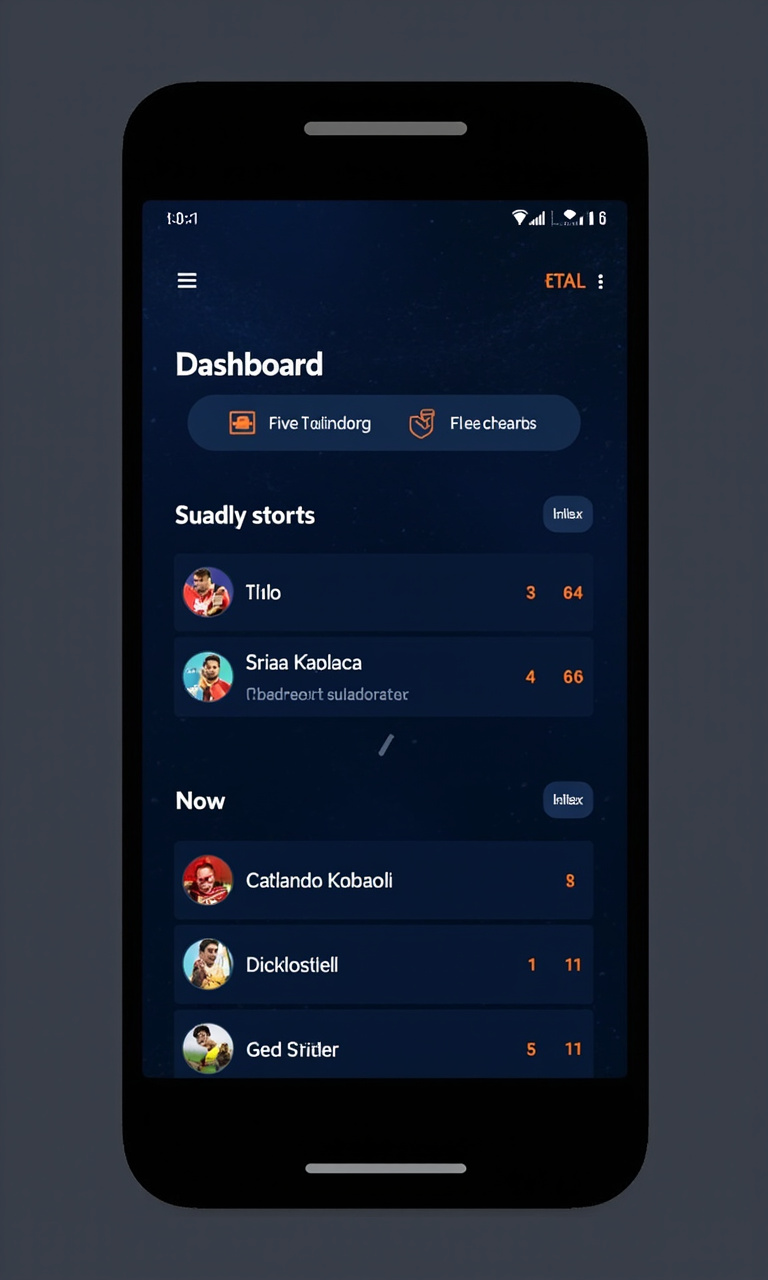 Indian fantasy sports mobile app screen multi-sport dashboard